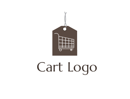 shopping cart on price tag logo