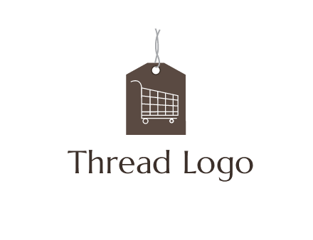 shopping cart on price tag logo
