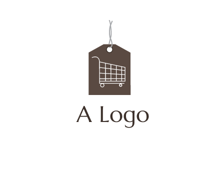 shopping cart on price tag logo