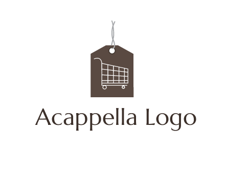 shopping cart on price tag logo