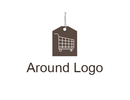 shopping cart on price tag logo
