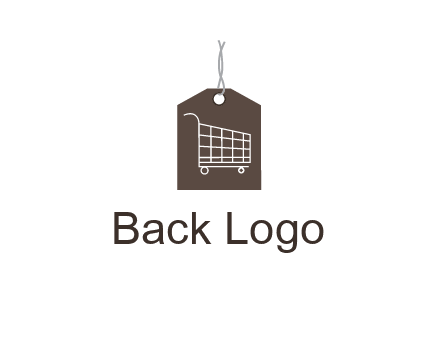 shopping cart on price tag logo