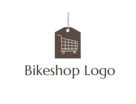 shopping cart on price tag logo