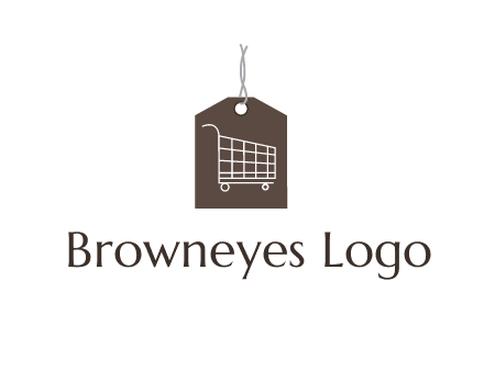 shopping cart on price tag logo