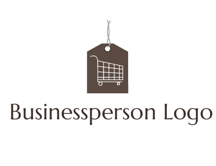 shopping cart on price tag logo