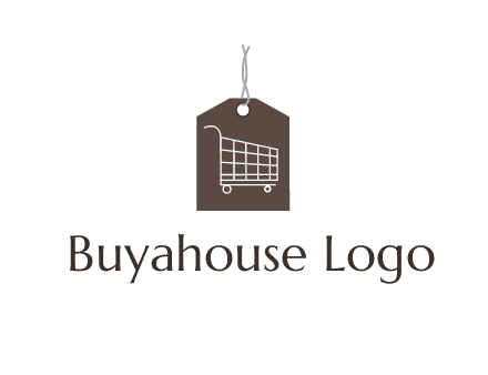 shopping cart on price tag logo