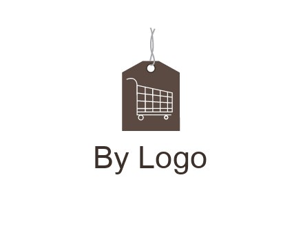 shopping cart on price tag logo