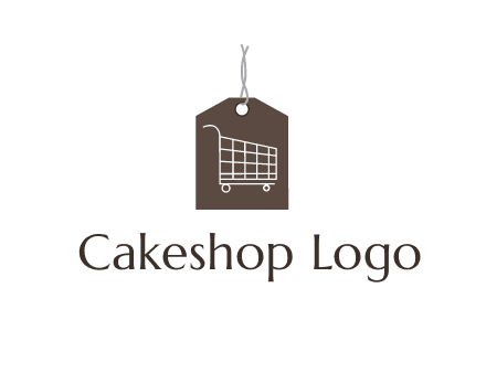 shopping cart on price tag logo