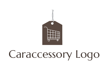 shopping cart on price tag logo