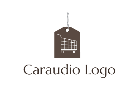 shopping cart on price tag logo