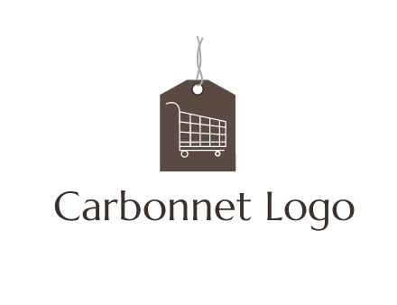 shopping cart on price tag logo