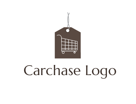 shopping cart on price tag logo