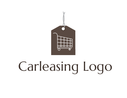 shopping cart on price tag logo