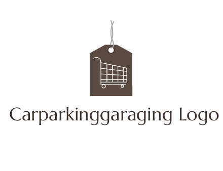 shopping cart on price tag logo
