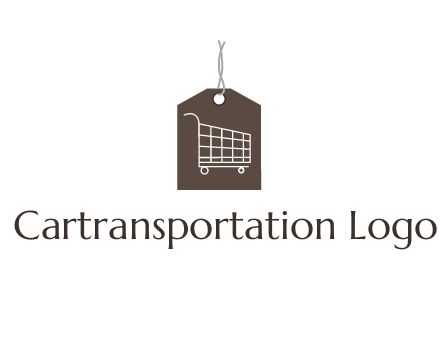 shopping cart on price tag logo