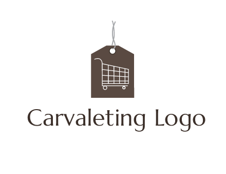 shopping cart on price tag logo