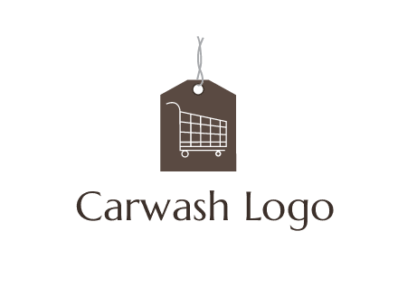 shopping cart on price tag logo