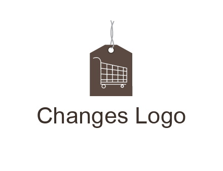 shopping cart on price tag logo