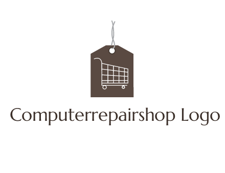 shopping cart on price tag logo