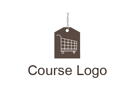 shopping cart on price tag logo