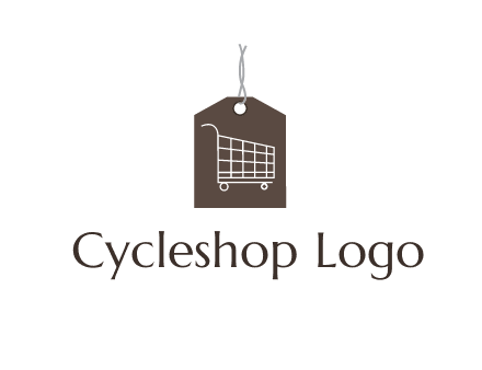 shopping cart on price tag logo