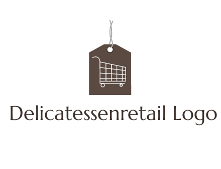 shopping cart on price tag logo