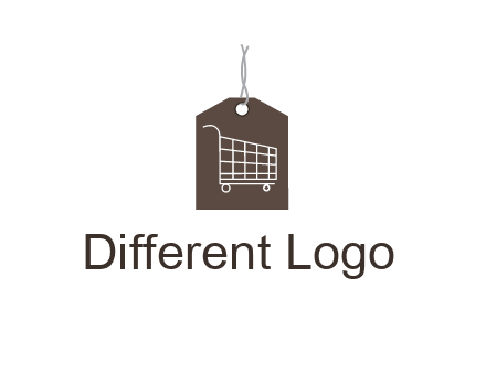 shopping cart on price tag logo