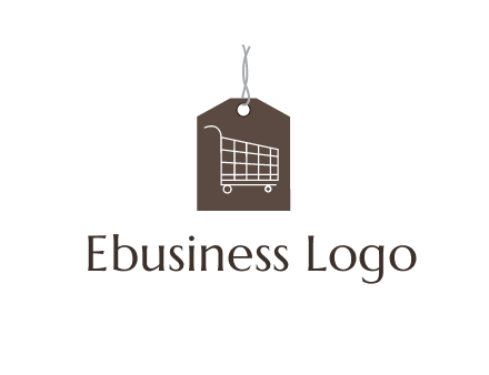 shopping cart on price tag logo