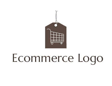 shopping cart on price tag logo