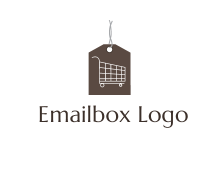 shopping cart on price tag logo