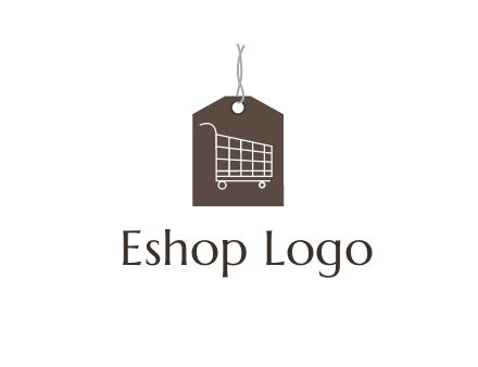 shopping cart on price tag logo