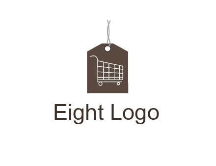 shopping cart on price tag logo