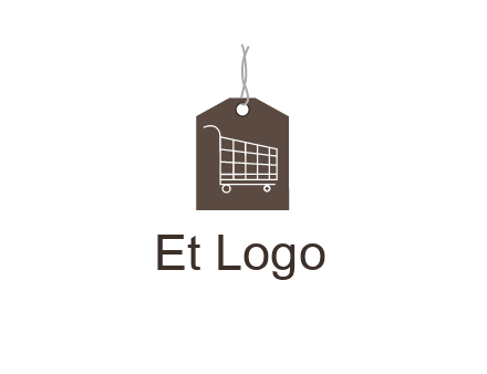 shopping cart on price tag logo