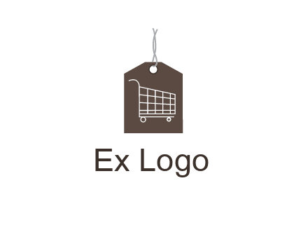 shopping cart on price tag logo