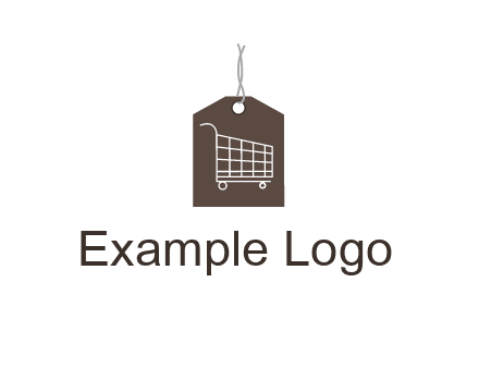 shopping cart on price tag logo