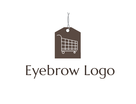shopping cart on price tag logo