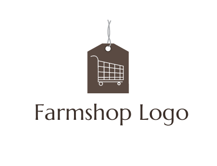 shopping cart on price tag logo