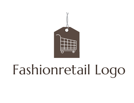 shopping cart on price tag logo