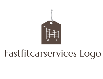 shopping cart on price tag logo