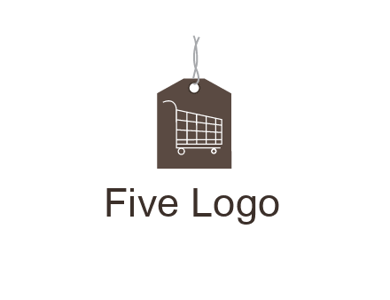 shopping cart on price tag logo