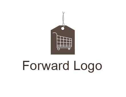 shopping cart on price tag logo