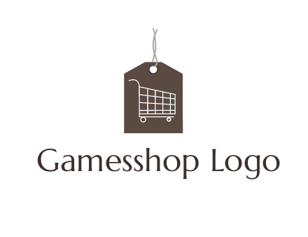 shopping cart on price tag logo