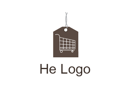 shopping cart on price tag logo
