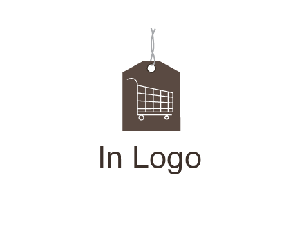 shopping cart on price tag logo