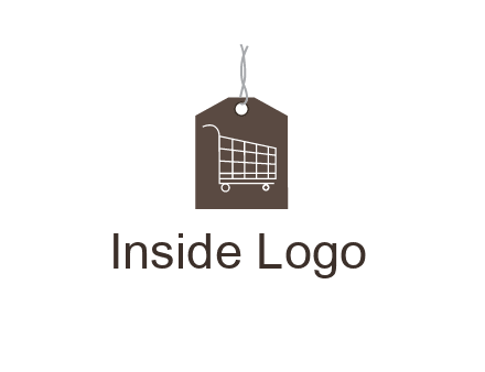 shopping cart on price tag logo