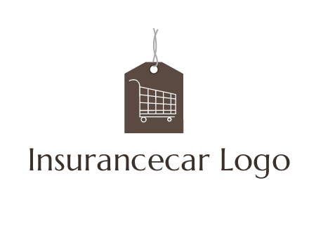 shopping cart on price tag logo