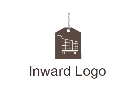 shopping cart on price tag logo