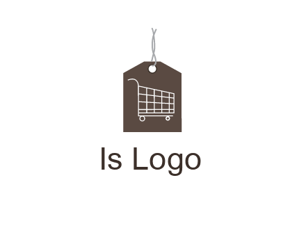 shopping cart on price tag logo