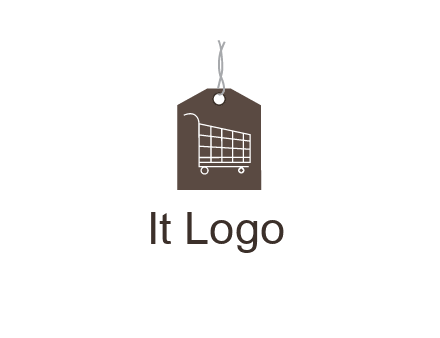 shopping cart on price tag logo