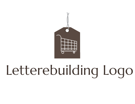 shopping cart on price tag logo
